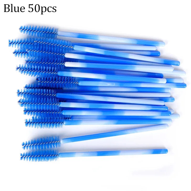50pcs Eyelash Brushes Reusable Mascara Wands Applicator Spoolers for False EyeLashes Extension Women Lashes Cosmetic Supplies