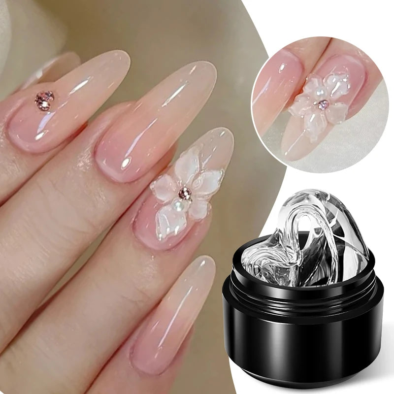 BORN PRETTY Non-Stick Hand Extension Gel Nail Polish 15ml 3D Shaping/Sculpting/Carving Milky Jelly UV/LED Nail Art Hard Gel