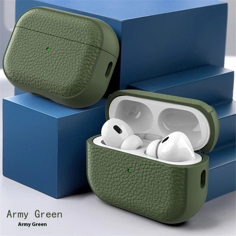 2025 Capa For AirPods Pro 3 Case Soft TPU Leather Design Protective Cover For AirPods 5 4 3 2 Pro 2 Pro2 Pro3 Cases With Lanyard