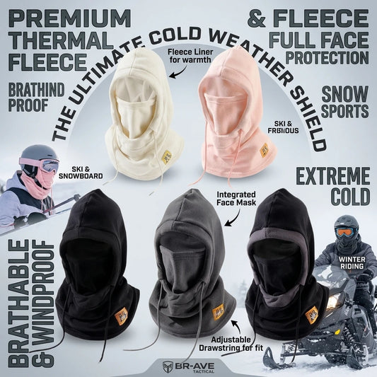 Winter Warm Hat with Mask and Neck Warmer 3-in-1 Windproof Balaclava for Men Women Masked Hat Cycling Cold Weather Protection