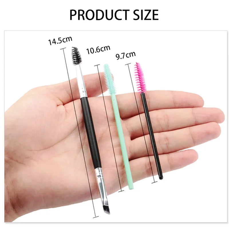 50pcs Eyelash Brushes Reusable Mascara Wands Applicator Spoolers for False EyeLashes Extension Women Lashes Cosmetic Supplies