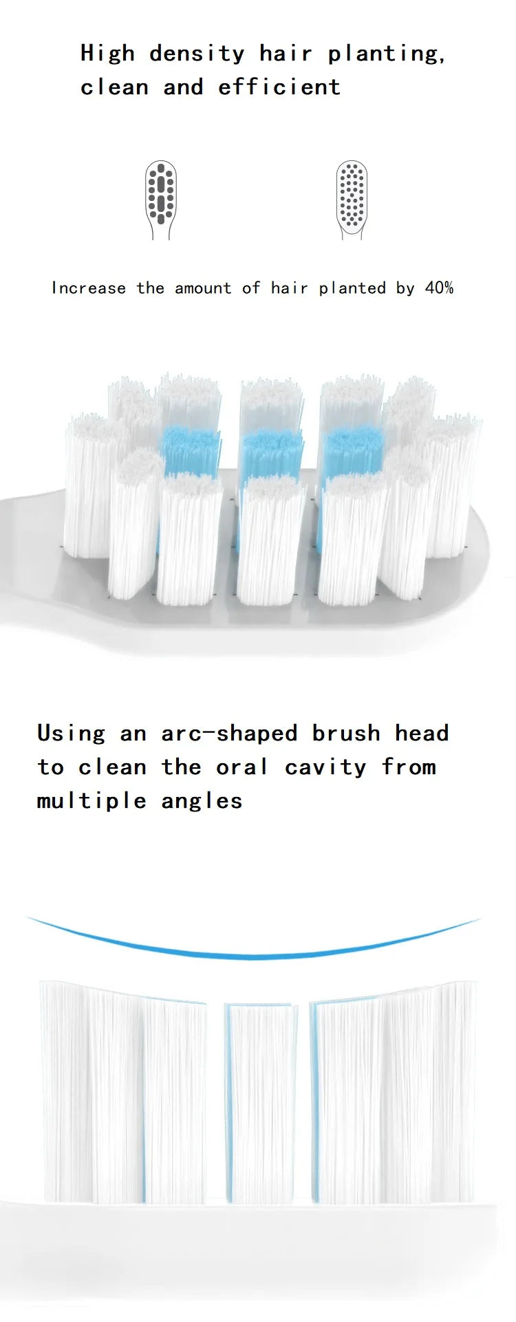 4 Pcs/Pack Electric Toothbrush Replacement Heads For XIAOMI MIJIA T300/T500/T700 Soft Bristle Nozzle Deep Clean Tooth Brush Head