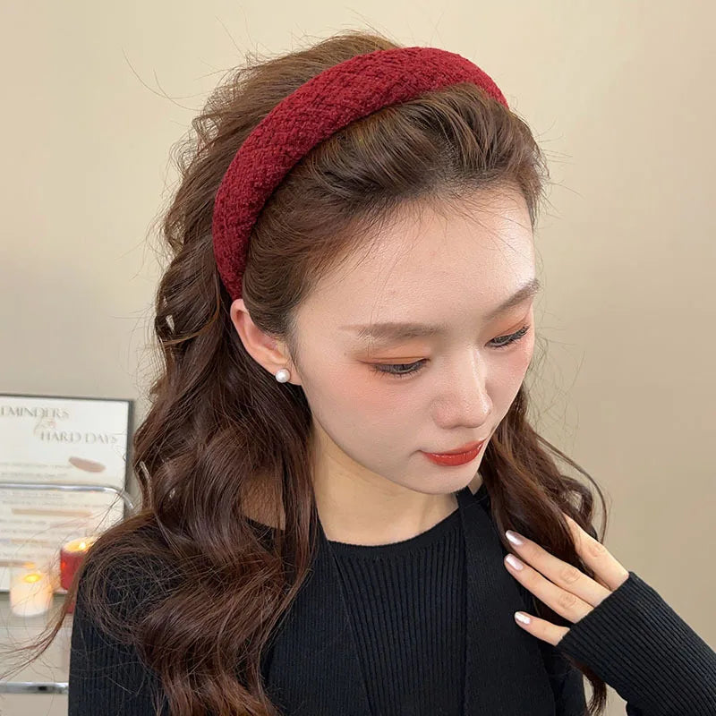 2026 Winter Korean Fashion Hairbands Headband Women Girls Scrunchies Hair Head Hoop Band Accessories Headdress Headwear Ornament