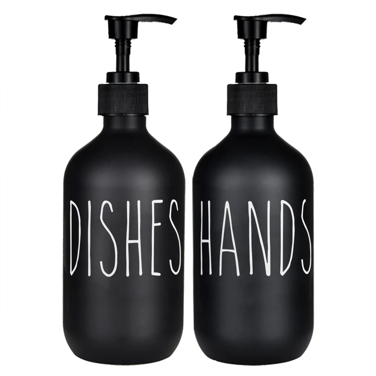 Matte Black Soap Dispenser Bottle Hand Soap Dish Liquid Container Refillable Empty Bottle Printed Kitchen Sink Soap Pump Bottle