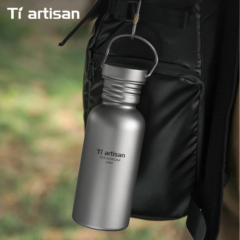 Tiartisan Titanium Ultralight Cycling Water Bottle Outdoor Hiking Climbing Drinking Bottle Reusable Wide Mouth Sports Bottle
