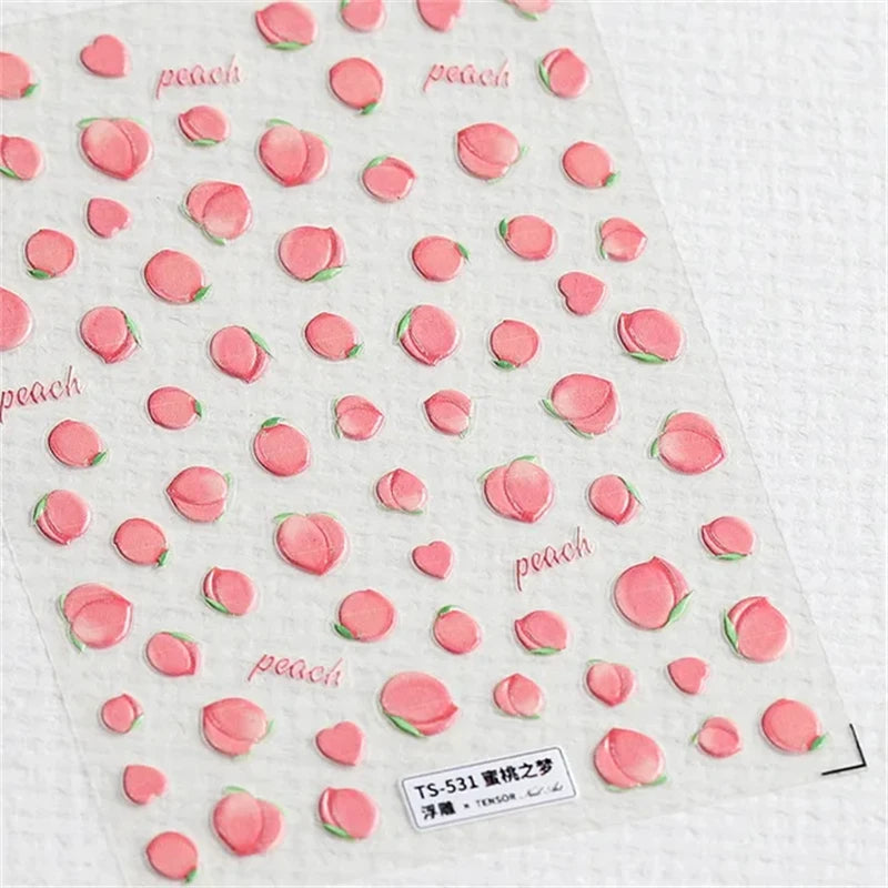 1pcs 5D Kawaii Jelly Nail Art Stickers Cute Jellyfish Self Adhesive Nail Art Decorations Stickers DIY Cartoon Manicure Decals