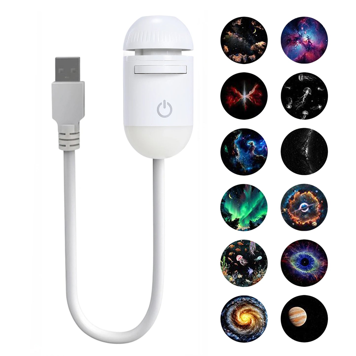 Usb Mini Galaxy Star Projector Star With Multi Projection Films Starry Space Atmosphere Nightlight Kid Car Home Decoration