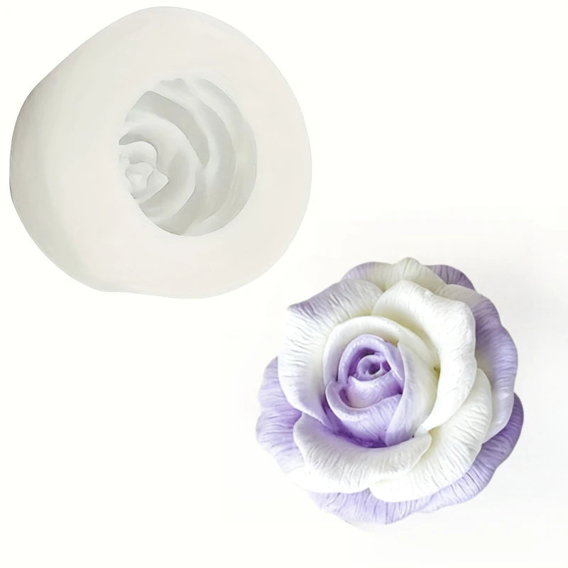 1 Piece 3D Elegant Rose Silicone Mold - Reusable Flexible Mold for Candles, Resin Art, Handmade Soap and Clay Making, Delicate Petal Design, Home Decoration, Valentine's Day Gift, Floral Shapes, Special Gift for Craft Enthusi