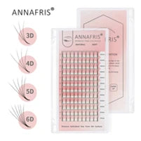 GLAMLASH 2tips 3D W Shape Lashes Extension Premade Volume Fan Eyelashes W Style Shaped Lash Makeup Supplies Natural EyeLash