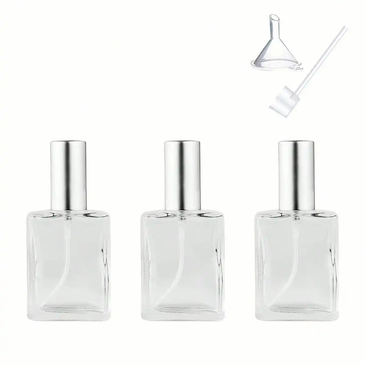 15ml Flat Square Refillable Perfume Cosmetic Water Spray Bottle, Portable Sample Skincare Water Beauty Empty Bottle, Transparent