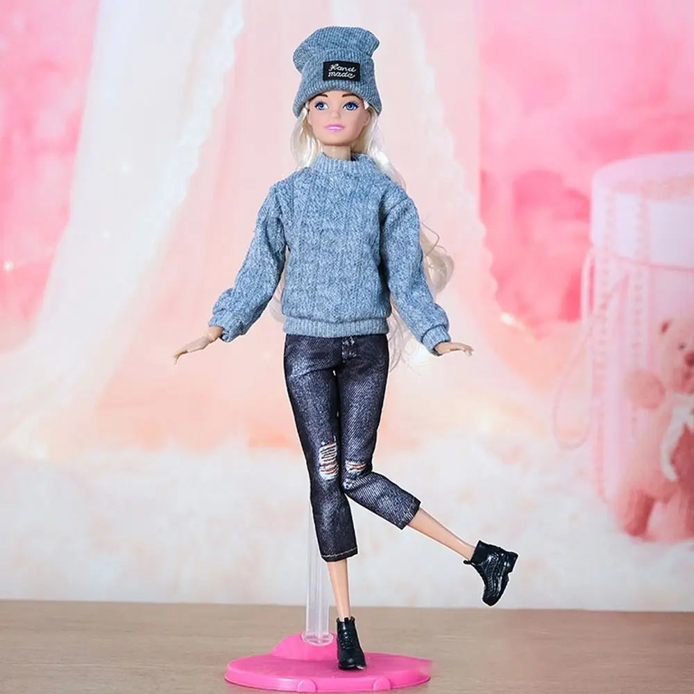 1 Set 30cm  Accessories DIY Winter Wear Sweaters Casual Wear Hats Girl Clothes Dolls Pants