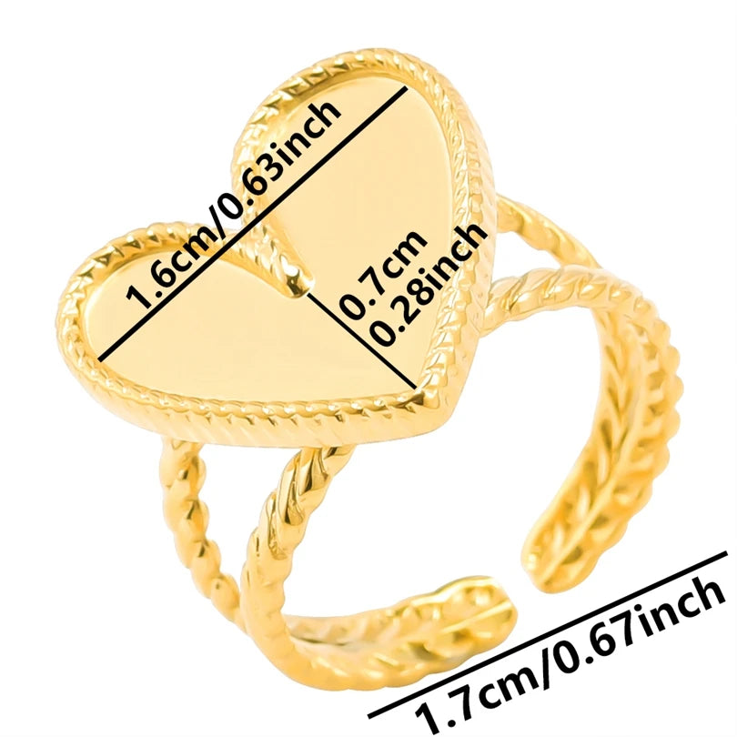 6pcs/lot Wholesale Various Chunky Rings Real Gold Plated Love Abstract DIY Shell Star Sun Bat Shaped Rings Women Jewelry Gifts