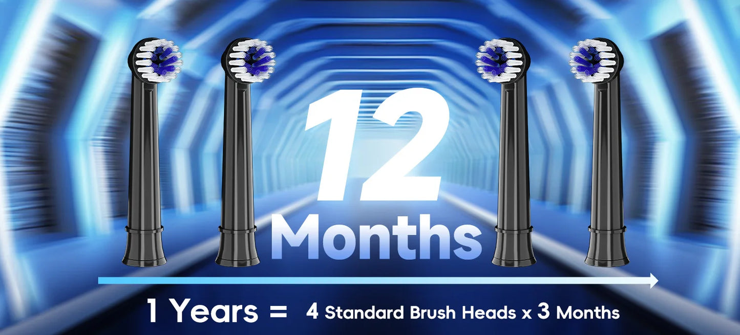 Electric Toothbrush for Adults Rechargeable T37 Sonic Toothbrush with 3 Modes IPX7 Waterproof 40,000 VPM Motor With 4 Brush Head