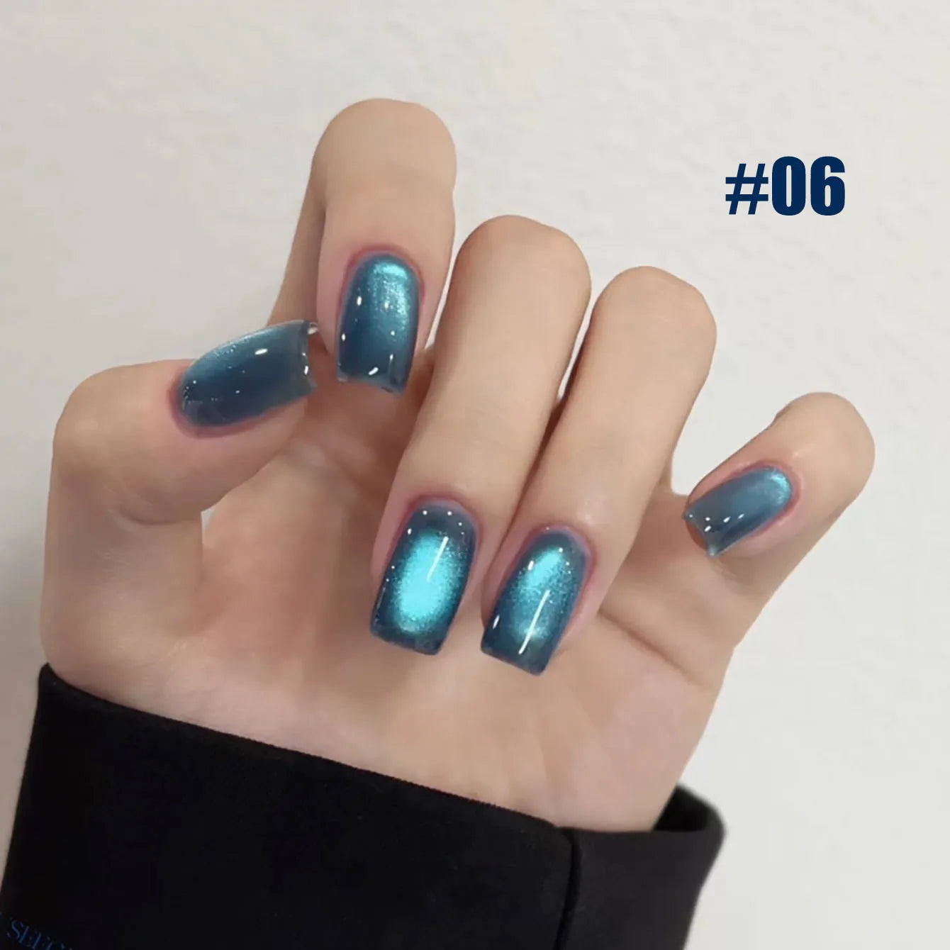 MIANEL 2026 Blue Moon Cat Eye Nail Gel Vibrant Sparkling Blue Glass Bead Effect Skin-Flattering Trendy Cat Eye Nail Art Manicure