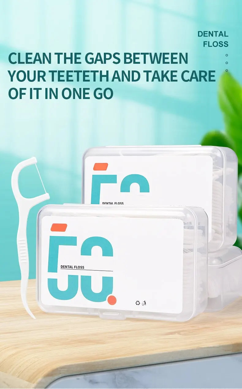 150pcs Dental Floss Plastic Toothpicks-Disposable Cleaning between Teeth-Separate Box-Oral Care