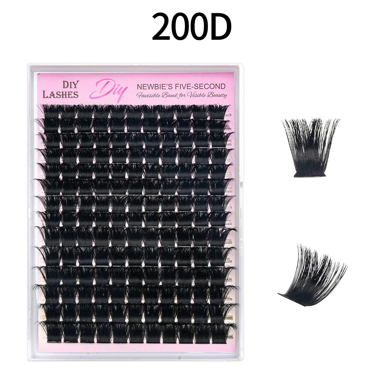 14 Rows of Natural Russian Curly Mink Eyelashes 100D-200D Natural Thick Eyelash Clusters D Personal Eyelashes DIY Eyelash Extens