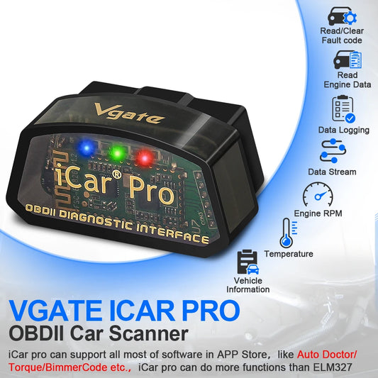 Vgate ICar Pro ELM327 V2.3 OBD 2 OBD2 Car Diagnostic Tool WIFI Bluetooth 4.0 for IOS Scan Tool ODB2 Car Scanner PK ELM 327 V1.5