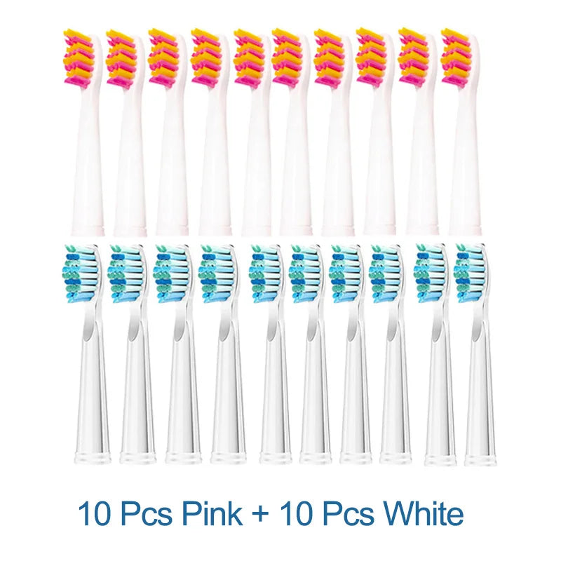 20 Pcs Replaceable Brush Heads Dupont Bristle Brush Refill for Seago/Fairywill Electric Toothbrush FW/SG 507/508/515/551/917/959