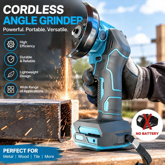 Portable Wireless Angle Grinder, Small Handheld Polishing Machine, Metal Cutting, Polishing, Rust Removal, Household Tool.