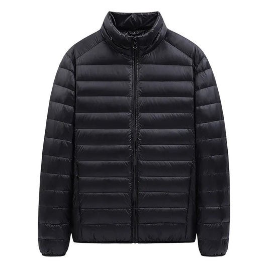 New Lightweight Autumn Winter Cotton Jacket Men's Short Casual Thin Large Size Warm Ultra-Light Cotton Coat Outerwear