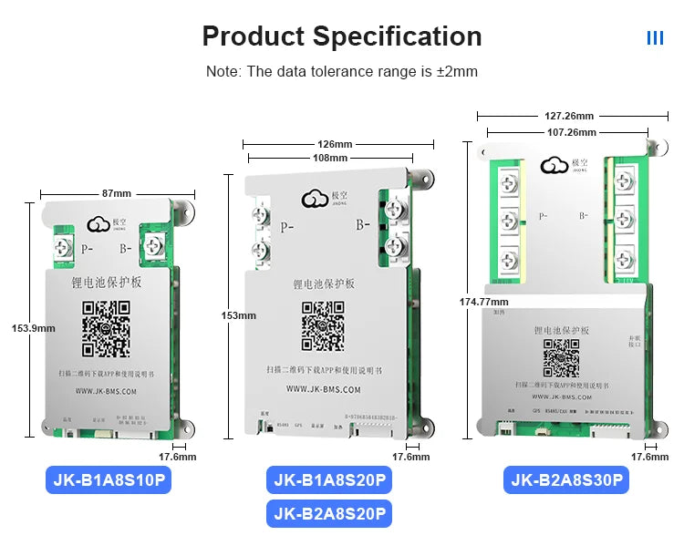 JK BMS 100A Jikong BMS JK-B1A8S10P Smart BMS 8S 24V Active Balance 1A BMS for LiFePO4 Lithium Ion Battery BMS RS485 CAN App BT