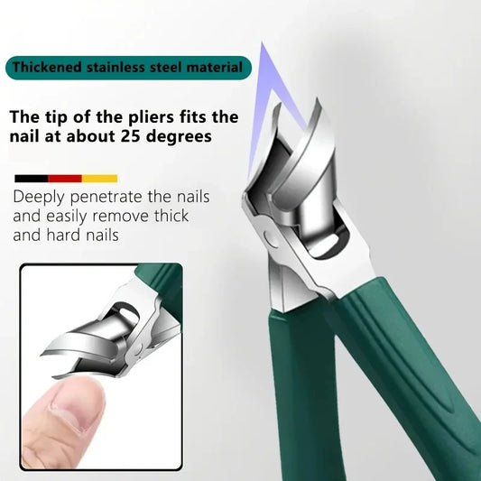 Thick Nail Design Stainless Steel Nail Clipper, Suitable for Adults and Seniors with Thick Hard Nails - Unisex
