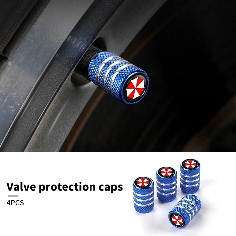 4Pcs Car Tire Valve Stems Cap Aluminum Tyre Wheel Stem Air Valve Cover Airdust For Umbrella