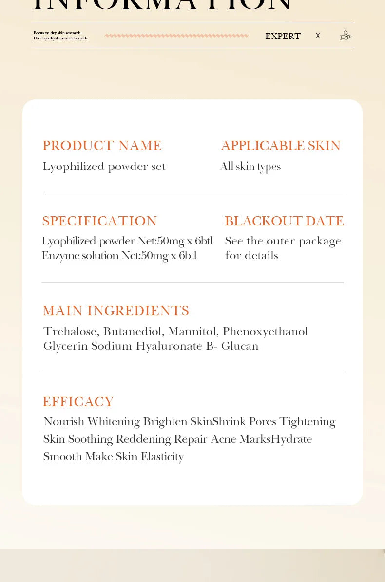 BIOAOUA Oligopeptide Face Freeze-dried Powder Set Sensitive Skin Moisturizing and Smoothing Hyaluronic Acid Essence