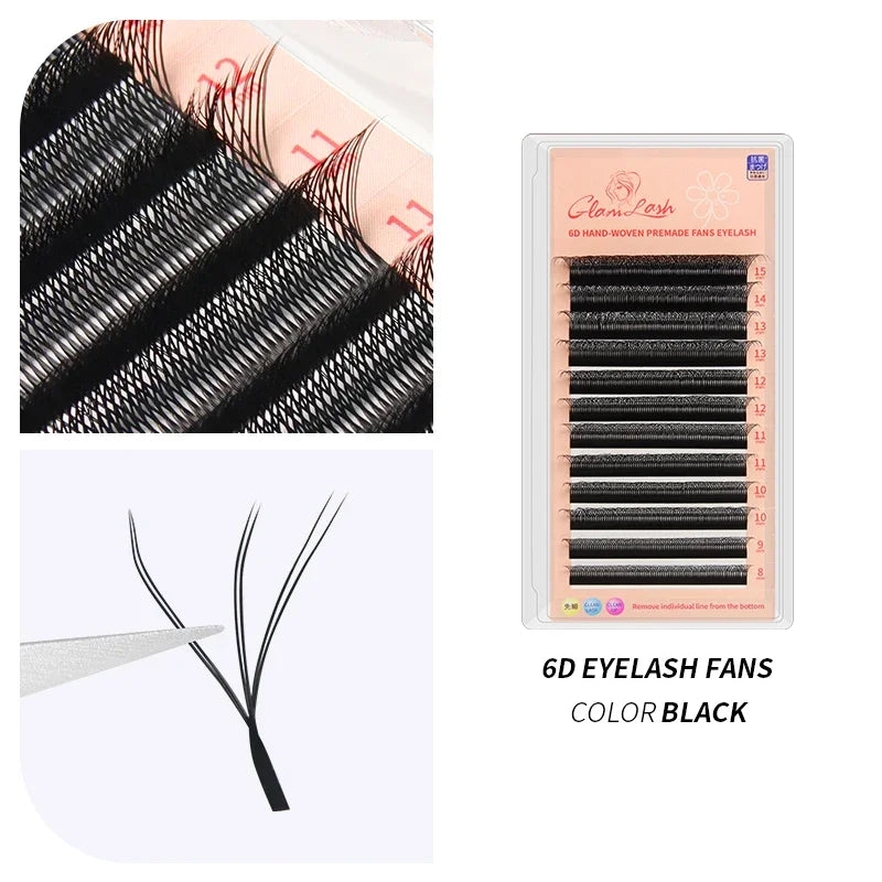 GLAMLASH 2tips 3D W Shape Lashes Extension Premade Volume Fan Eyelashes W Style Shaped Lash Makeup Supplies Natural EyeLash