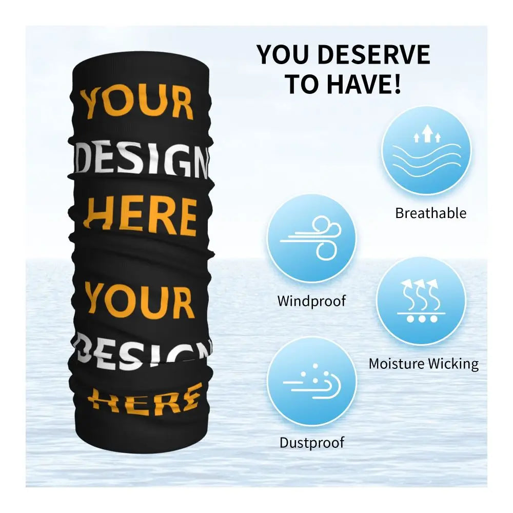 Custom Your Design Here Winter Headband Neck Warmer Ski Hunting Tube Scarf Personalized Customized Logo Face Bandana Gaiter