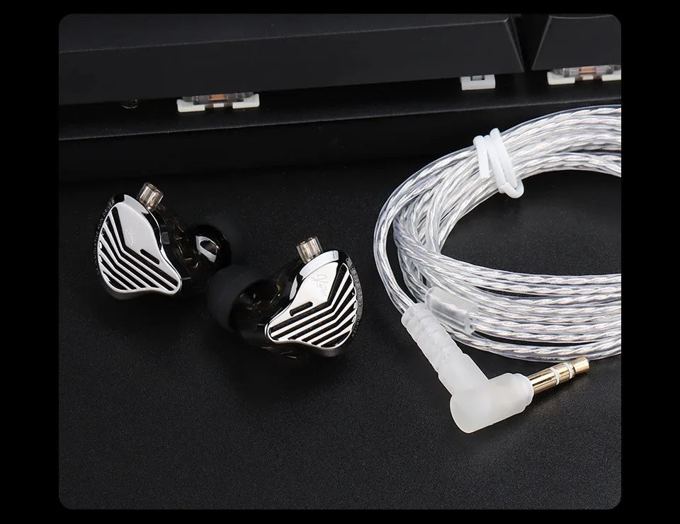 GK KUNTEN Metal Earphone HiFi In-Ear Earbuds 2pin 3.5mm Removable Cable With Microphone Type-c For Music Game KZ