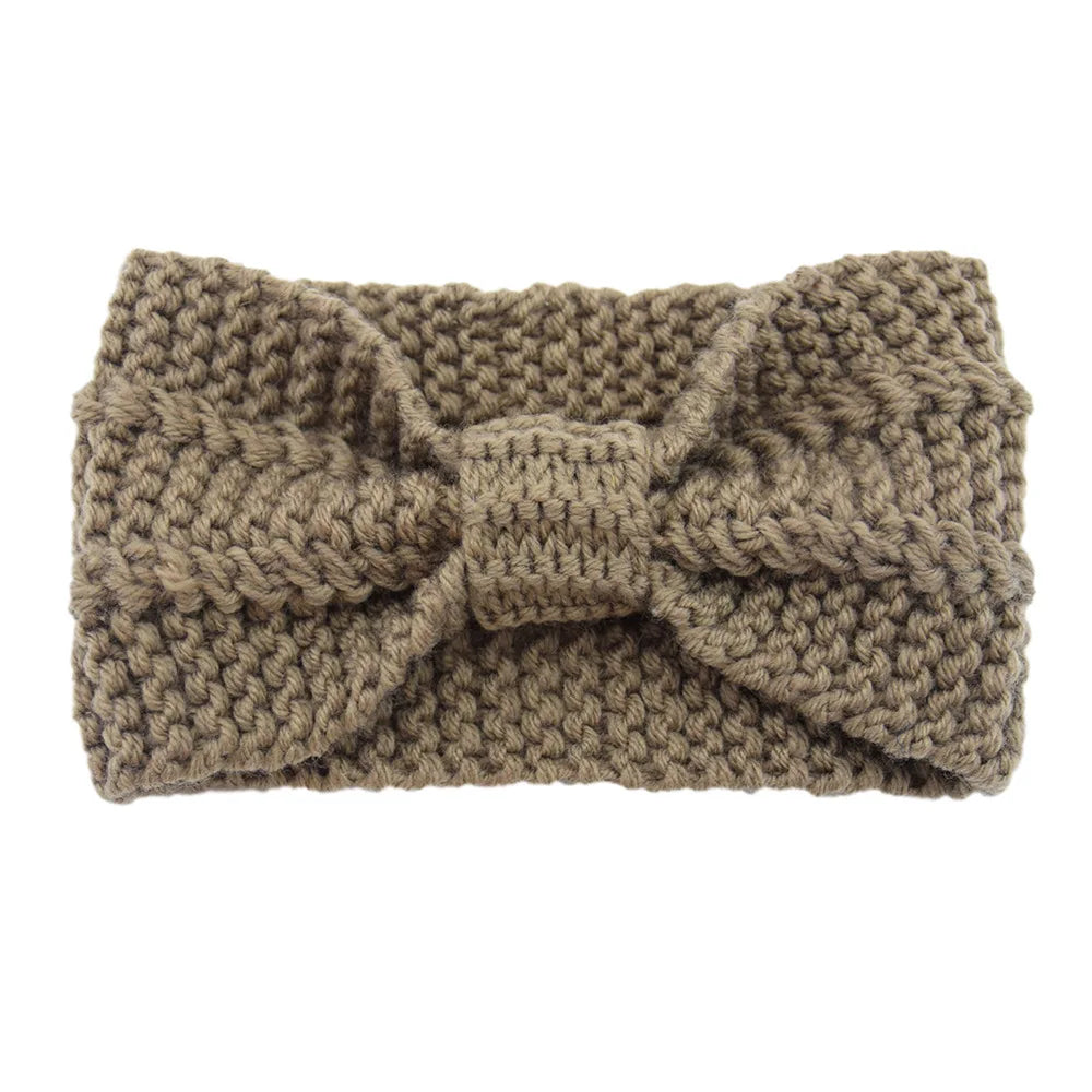 1 Piece Winter Headband Cross Knit Chunky Headbands Elastic Crochet Turban Ear Warmer Headwraps for Women Girls Hair Accessories