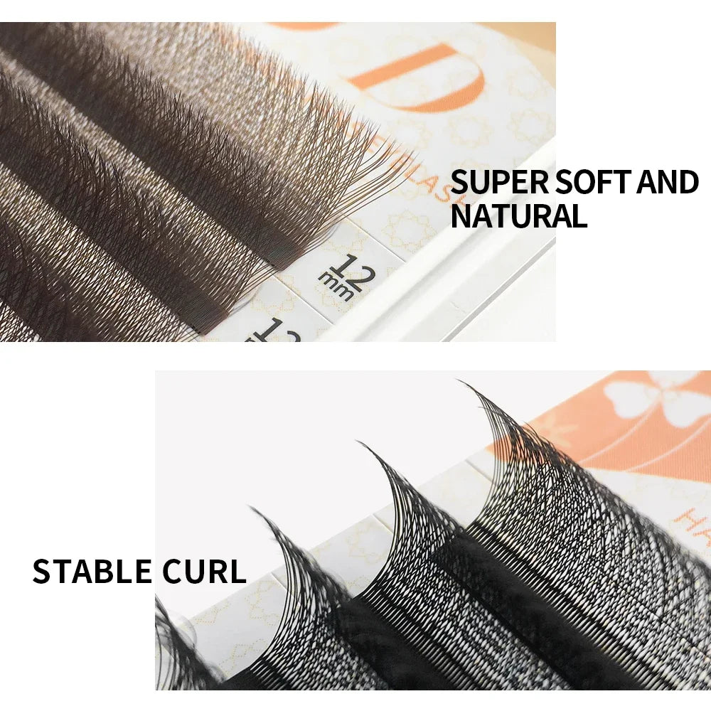 GAHAMACA Eyelash Extension 0.07mm C/D/L/LU Curl Lash 3dW-Shape Eyelashes Extension Natural Soft Premade False Lashes ﻿Wholesaled