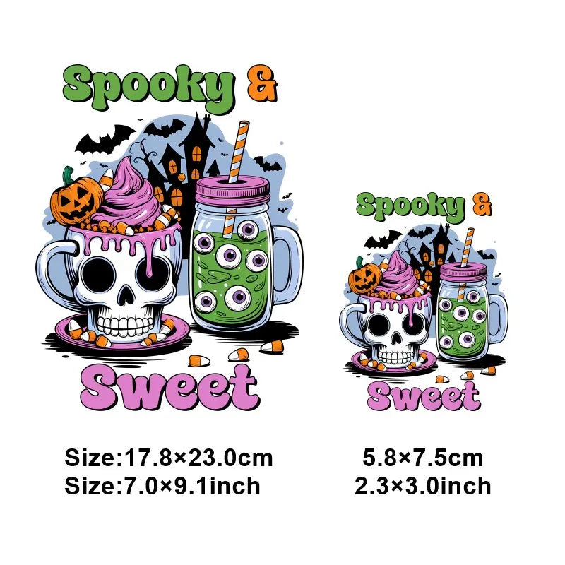 "Halloween is a Life Style"Patch Stickers Iron On Transfers for Clothing Iron Halloween Ghosts Stickers Fusible Applique Badge