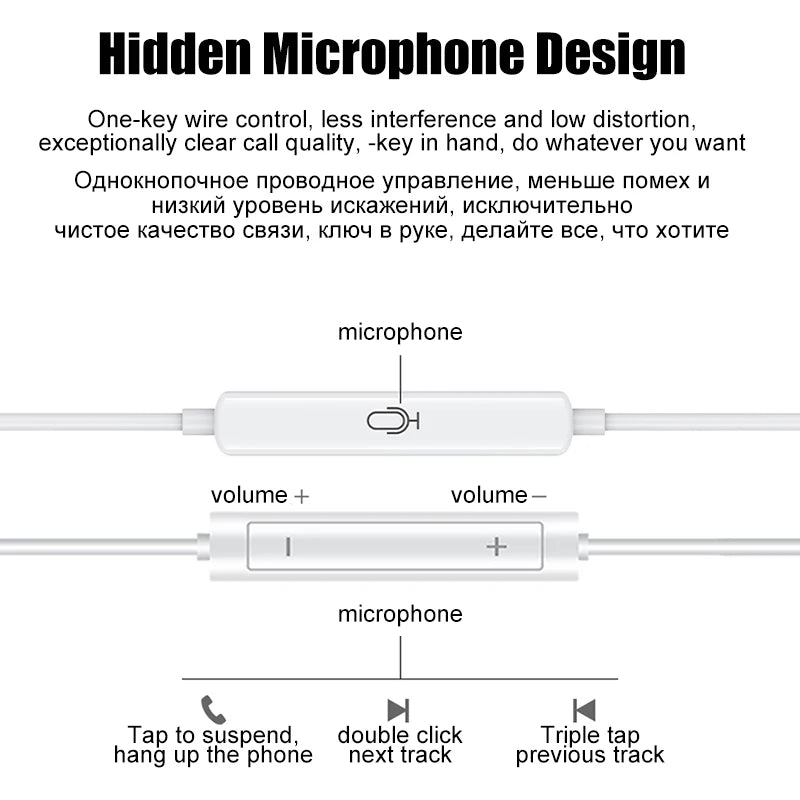 TypeC Earphones For iPhone 17 Air 16 15 14 13 12 11 Pro Max iPad Wired Earbuds 3.5mm Tablet Laptops Headphones Phone Accessories