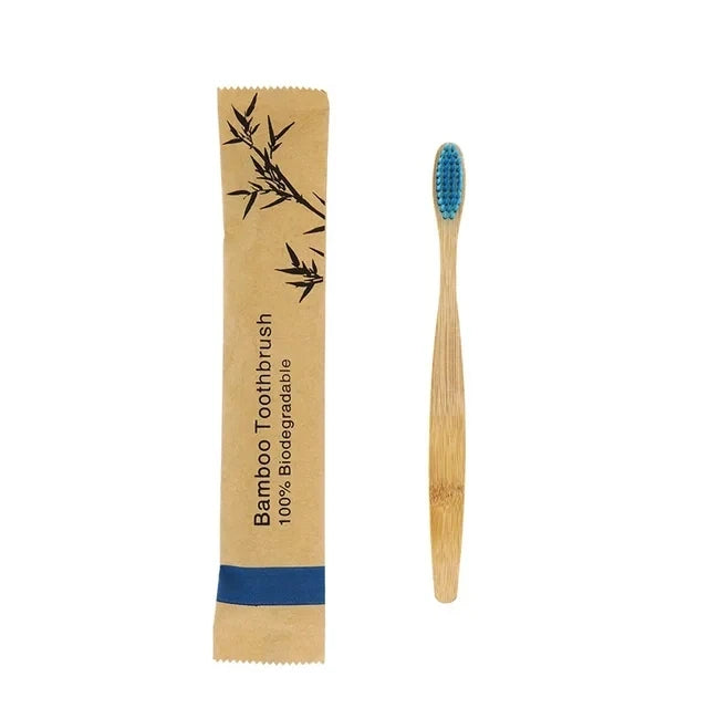 10Pcs Bamboo Toothbrush Eco Friendly Wooden Tooth Brush Soft Bristle Tip Charcoal Adults Oral Care Toothbrushes Hotel Travel