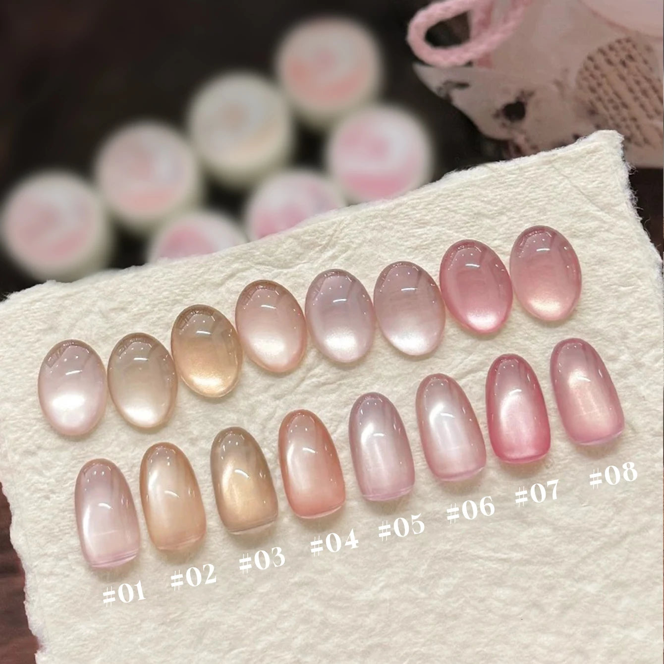 MIANEL 2026 10ML Lover Cat Eye Nail Gel Nude Pink with Sparkling Golden Light Glass Bead for Flattering Cat Eye Manicure