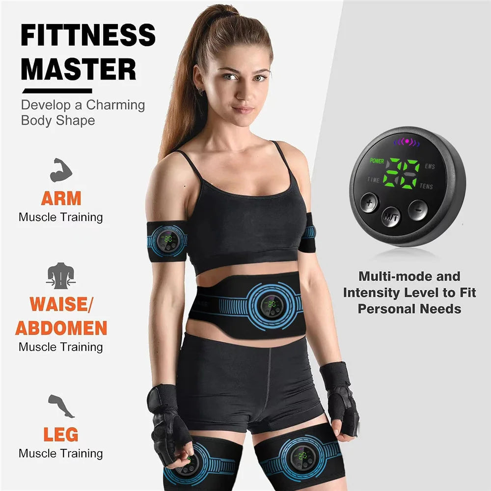 Intelligent EMS Belt Massage Set Full Body Muscle Stimulation Trainer Abdominal Fitness Device USB Charging Version