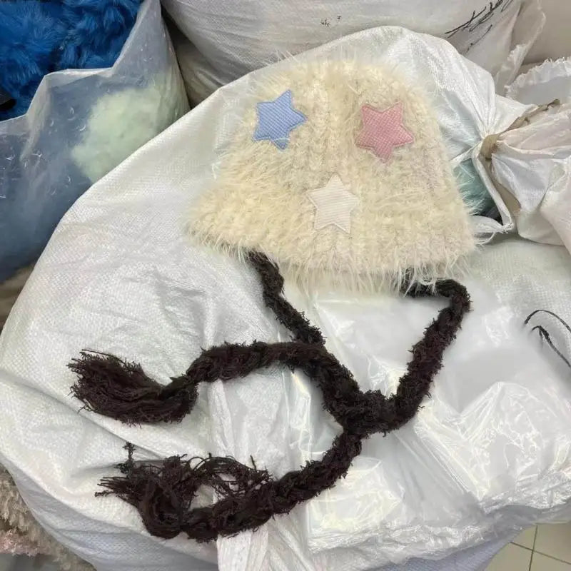 Winter Faux Furs Furry Bucket Hat Warm Hat Plush Fisherman Hat for Womens Teens Girls Sunscreen Colorful Caps Y08E