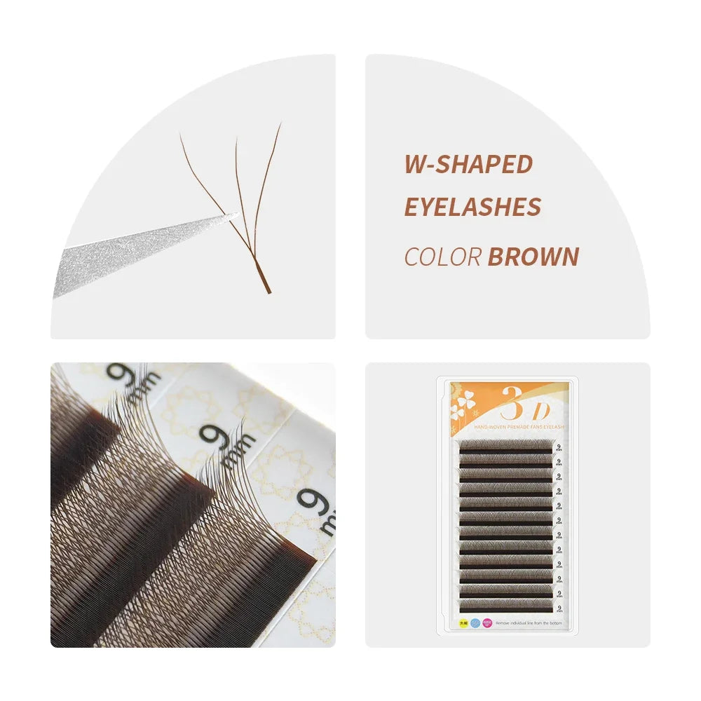 GAHAMACA Eyelash Extension 0.07mm C/D/L/LU Curl Lash 3dW-Shape Eyelashes Extension Natural Soft Premade False Lashes ﻿Wholesaled