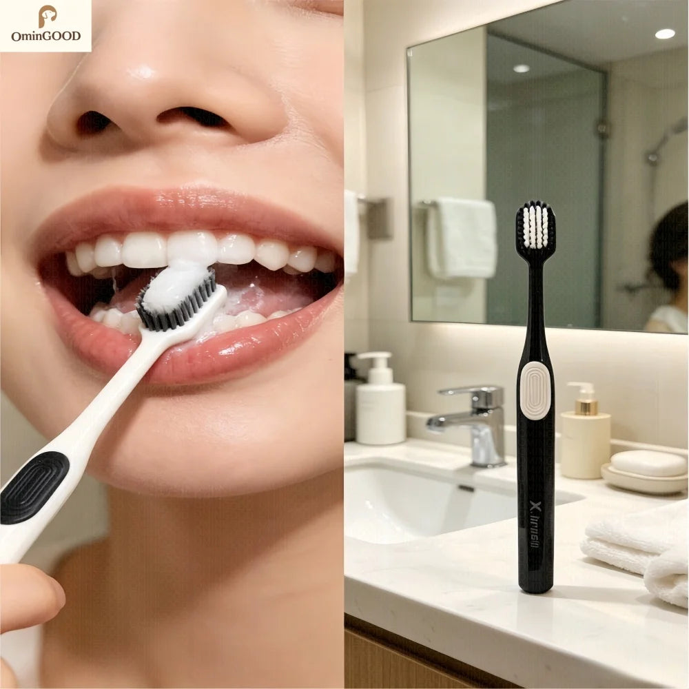 2-12PCS Soft Toothbrush Deep Cleaning Oral Hygiene Silicone Bristles Toothbrush Gentle For Gums Ultra Fine Adult Dental Brush
