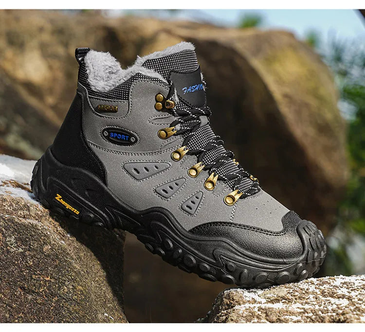 Autumn and Winter Men's Outdoor Sports and Travel Fleece-Lined Warm Snow Boots, Christmas Gifts, Birthday Gifts, Halloween Gifts