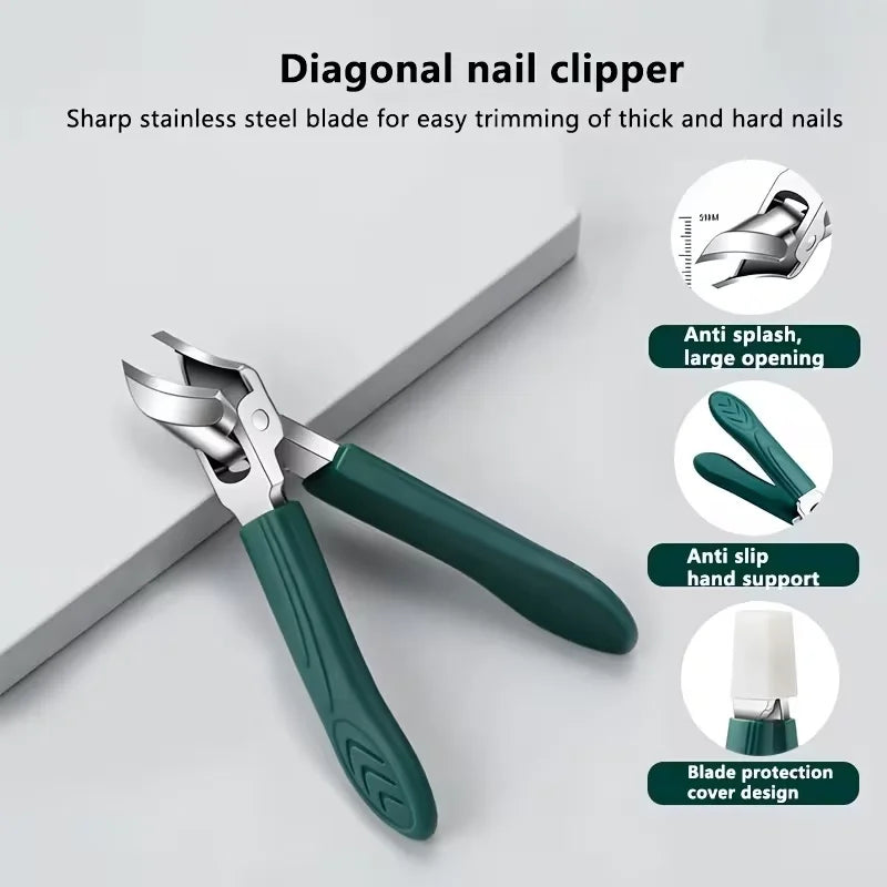 Thick Nail Design Stainless Steel Nail Clipper, Suitable for Adults and Seniors with Thick Hard Nails - Unisex
