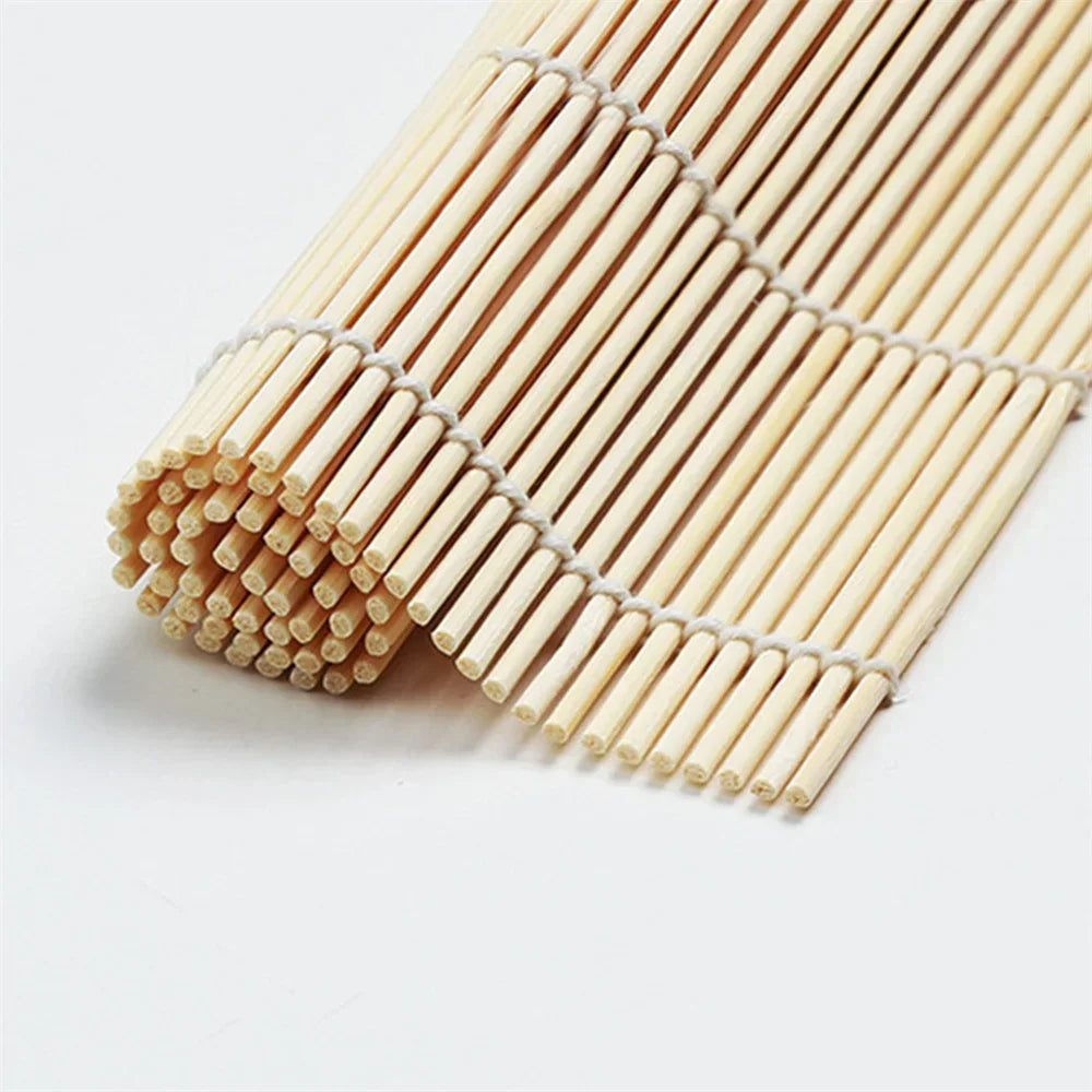 Exquisite Bamboo Sushi Mat with White Finish Seaweed Rice Roll Curling Non Stick Japanese Style Kitchen Essential  Sushi Making