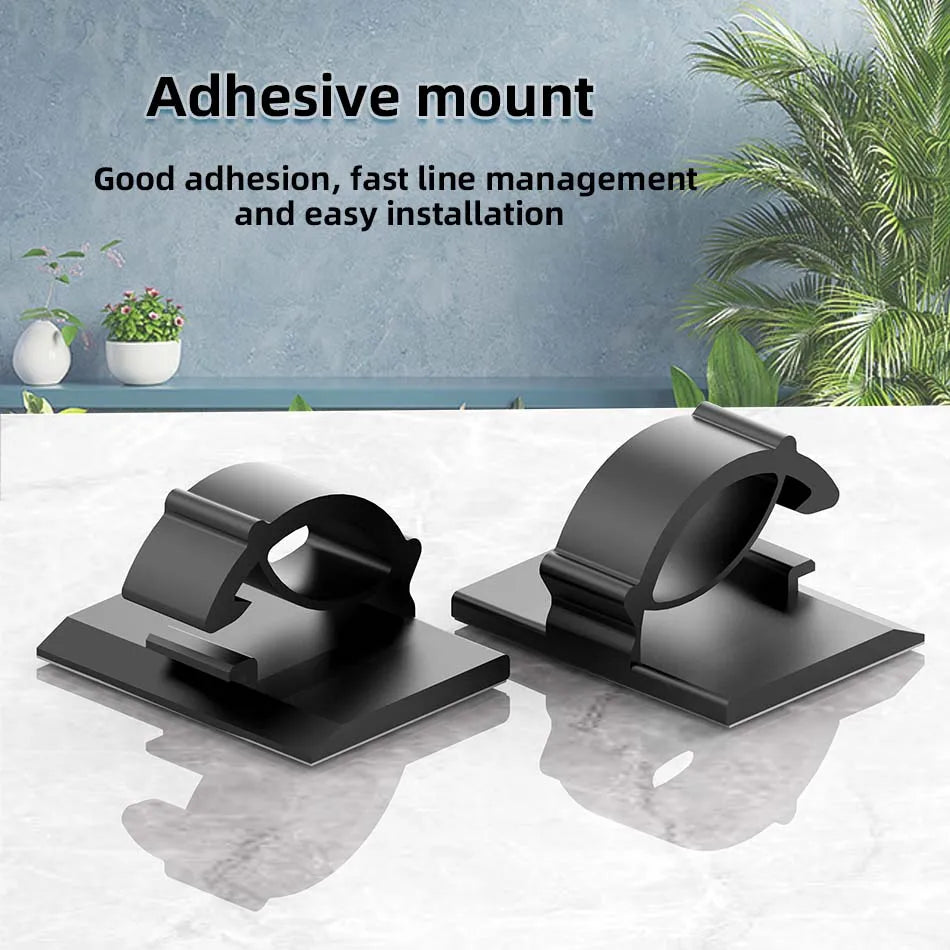 30pcs Cable Organizer Clips Cord Holder Desktop Workstation Wire Manager USB Charging Data Line Bobbin Winder Cable Management