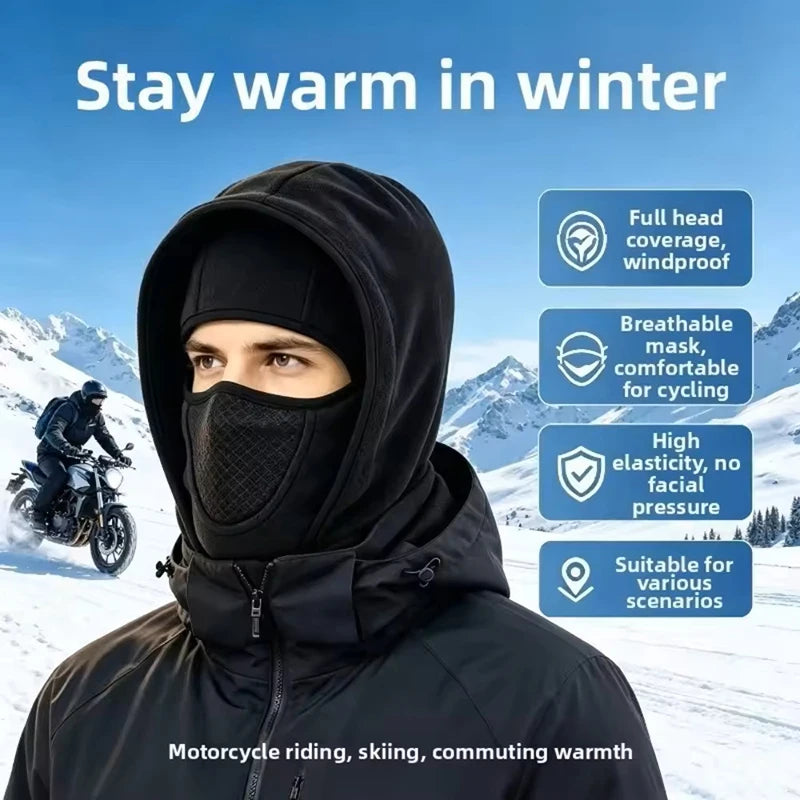 Winter Balaclava Face Mask, Windproof Thermal Hooded Scarf for Skiing Cycling Fishing, Cold Weather Sports Gear, Christmas Gift