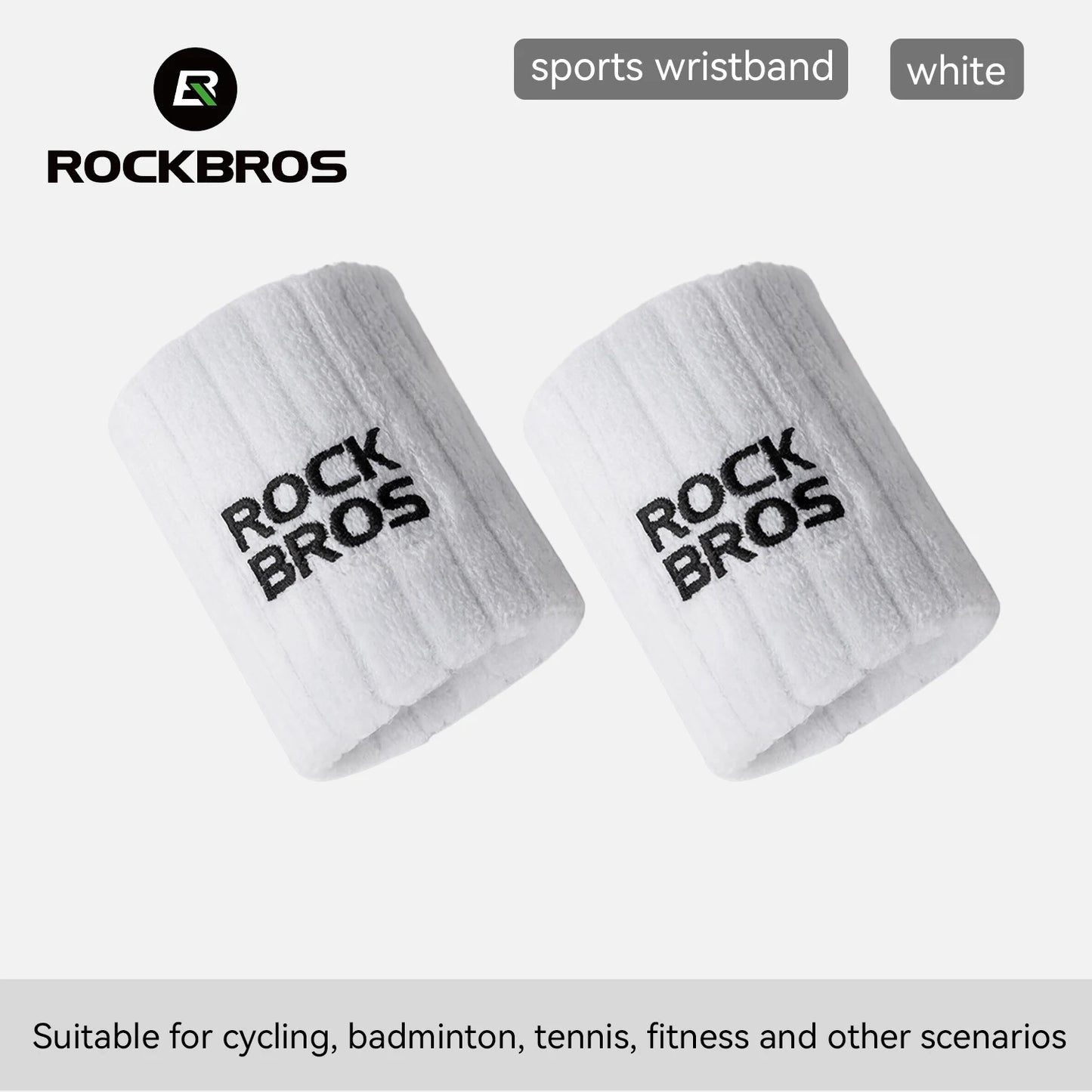 ROCKBROS Adjustable Wrist Support Brace Sweatbands Sports Wristband Wicking Athletic Sweatband for Tennis, Basketball, Running
