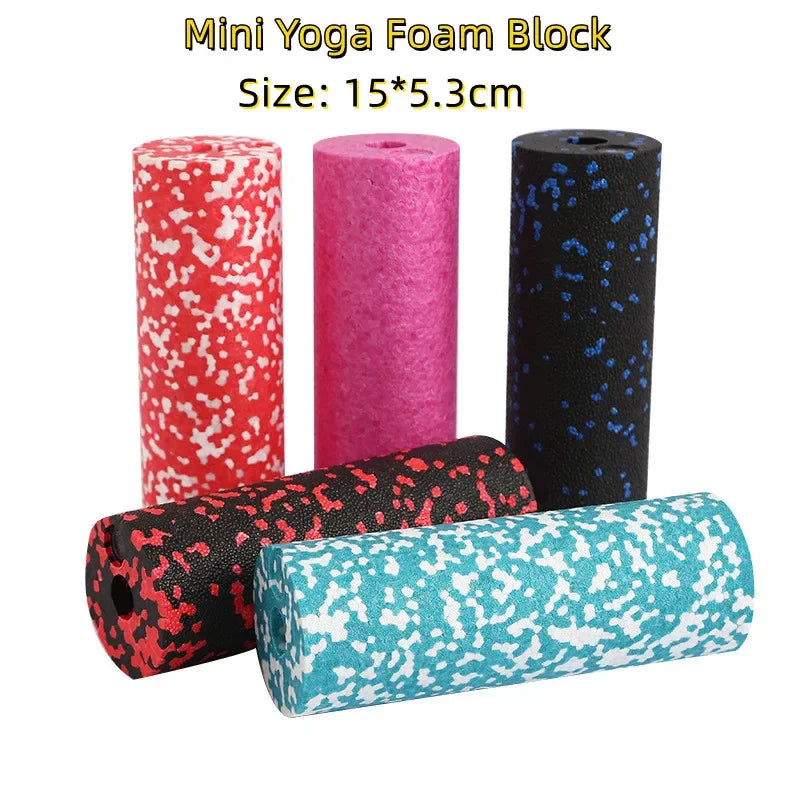 1pc Mini Yoga Foam Shaft 15*5.3cm Small Massage Roller EPP Hollow Yoga Column Home Exercise Fitness Equipment Muscle Relaxation