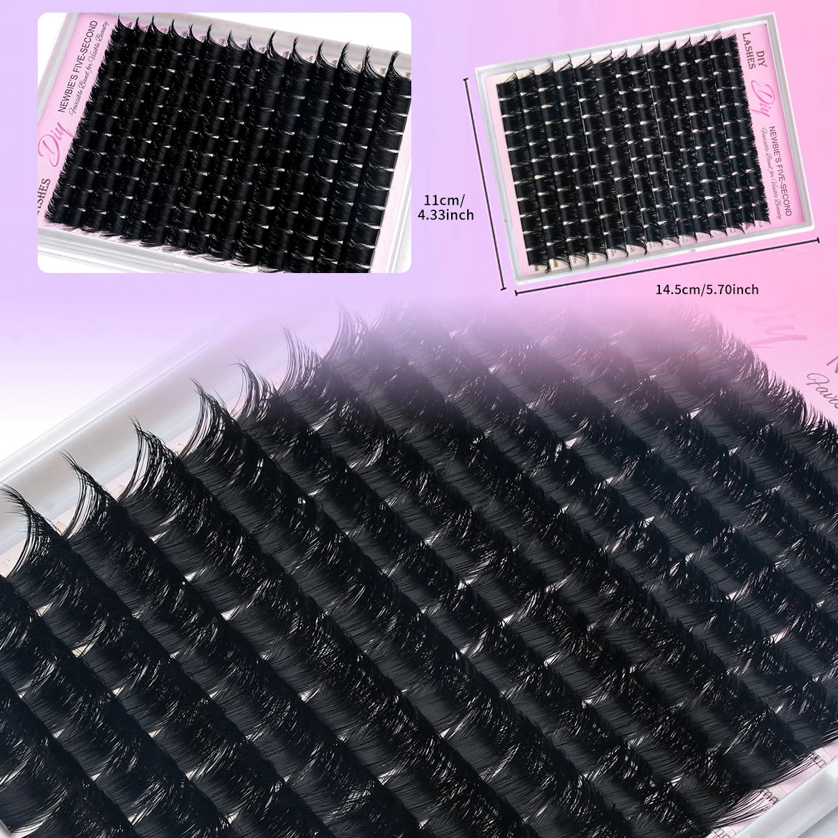 14 Rows of Natural Russian Curly Mink Eyelashes 100D-200D Natural Thick Eyelash Clusters D Personal Eyelashes DIY Eyelash Extens