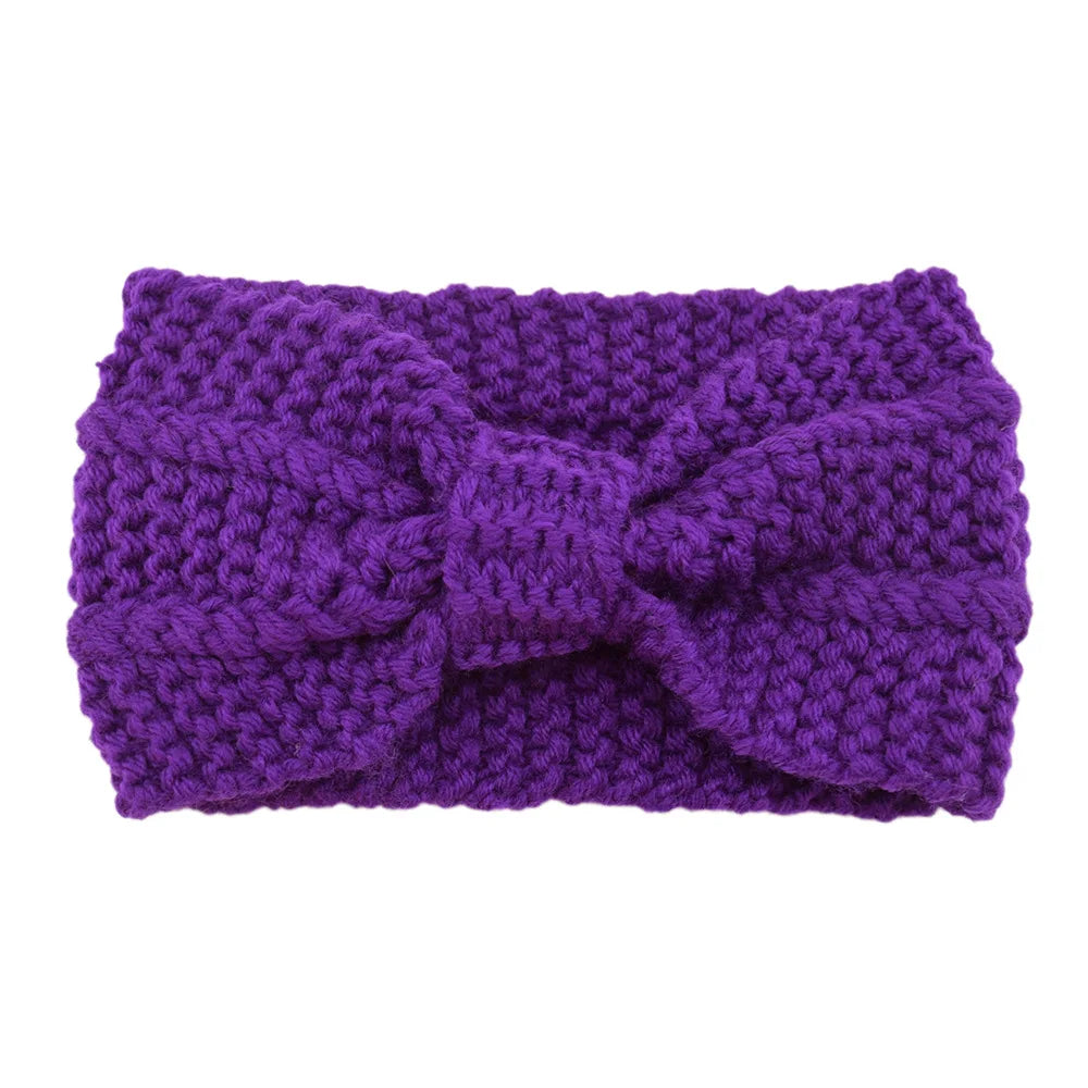 1 Piece Winter Headband Cross Knit Chunky Headbands Elastic Crochet Turban Ear Warmer Headwraps for Women Girls Hair Accessories